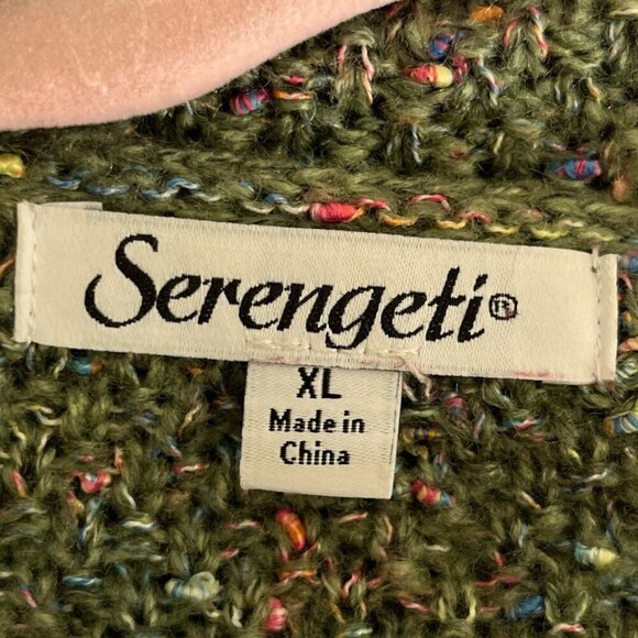 Serengeti Womens Sweater Size XL Green Rainbow Speckle Artsy Fall Earthy Boho - Picture 9 of 11